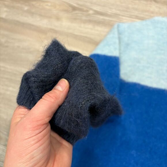 River Island Mens Ecru slim fit colour block knit jumper soft touch sweater S - Picture 3 of 7